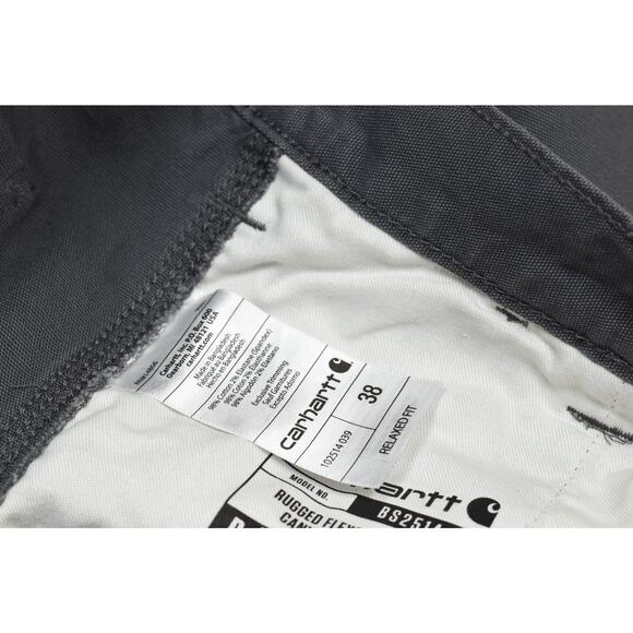 NEW Carhartt Men's Gray Rugged Flex Canvas Work Shorts Regular Size 38 Work - Picture 8 of 8